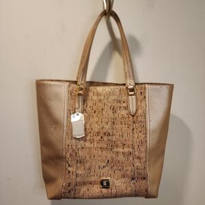LAUREN By Ralph Lauren Cork and leather tote bag